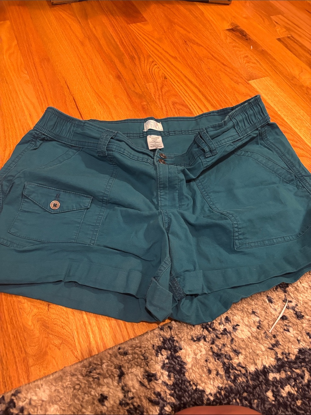 Time and Tru Teal Cargo Shorts